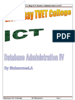 Gish-Abay TVET College ICT Database Administration Level IV