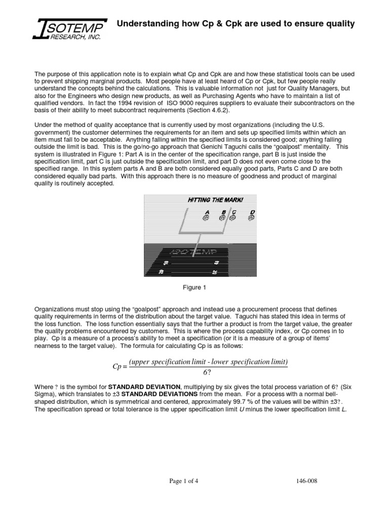 Understanding How Cp And Cpk Are Used Pdf Standard Deviation Mean