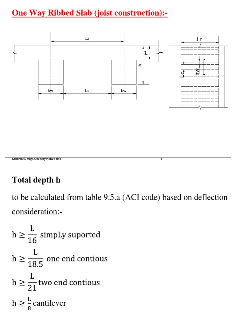 12 One Way Ribbed Slab-Slight | PDF | Concrete | Mechanical Engineering