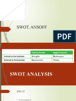 DP1 UNIT1 SWOT ANSOFF Organisational Objectives