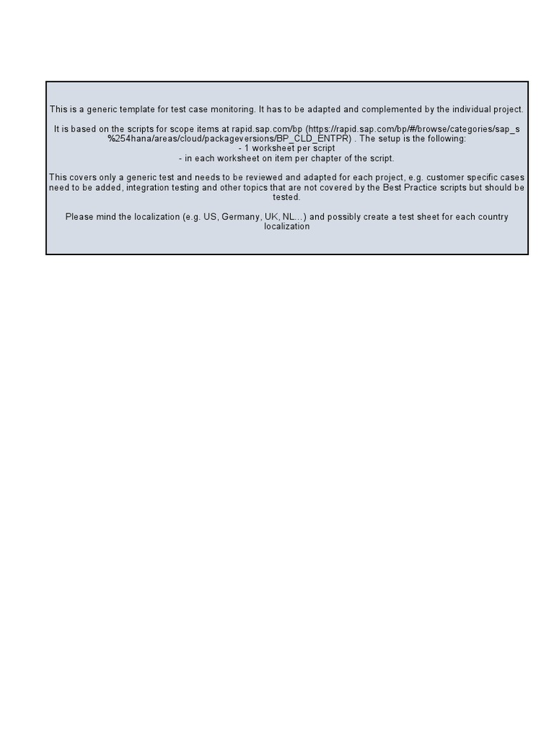 SAP Test Script Template Overview | PDF | Accounts Payable | Invoice