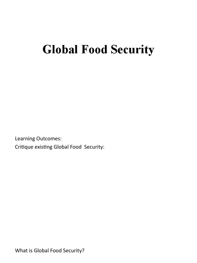 Global Food Security Challenges | PDF | Technology & Engineering