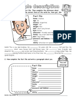 Description People Worksheet