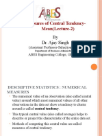 Measures of Central Tendency-Mean (Lecture-2) : by Dr. Ajay Singh