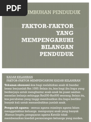 Faktor Faktor Pertambahan Penduduk Pdf