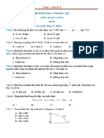 Toán 4 Hki Kthki Đề Số 4