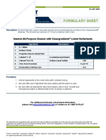 Formulary Sheet: Neutral All-Purpose Cleaner With Cleangredients Listed Surfactants
