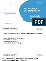 Segurança do Trabalho - Conteúdo Programático