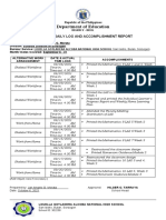 Department of Education: Individual Daily Log and Accomplishment Report