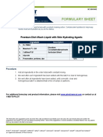 Formulary Sheet: Premium Dish Wash Liquid With Skin Hydrating Agents