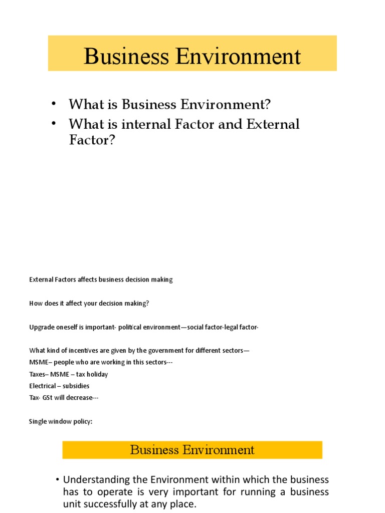 External Factors in Business Environment | PDF | Gross Domestic Product ...