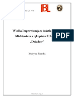 Wielka Improwizacja W Świetle Liryków Mickiewicza