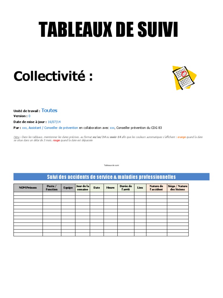 Tableaux De Suivi Des S curit s PDF quipement Lieu De Travail
