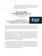 Inside Information Announcement by The Substantial Shareholders of A Share Repurchase Programme To Be Funded by On-Market Sales of Shares in Tencent