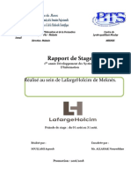 Rapport de Stage de Lafargeholcim Meknes 2018