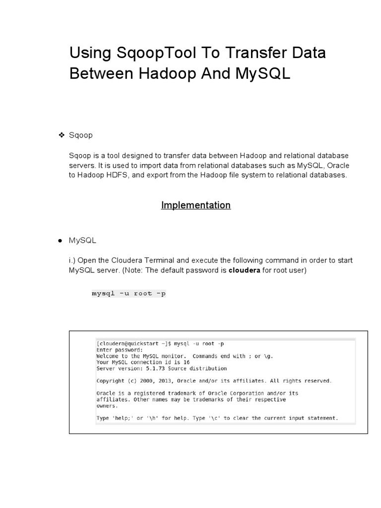 Sqoop Implementation Revised | PDF | My Sql | Databases