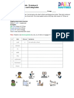 Worksheet 8 - Daily Routines and Eating Habits