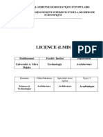 Licence (LMD) : Université A. Mira Bejaia Technologie Architecture