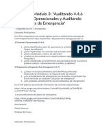 Foro N°3, Módulo 3 Auditando 4.4.6 Controles Operacionales y Auditando 4.4.7 Planes de Emergencia