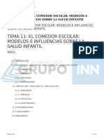 Tema 11 El Comedor Escolar Modelos e Influencias Sobre La Salud Infantil