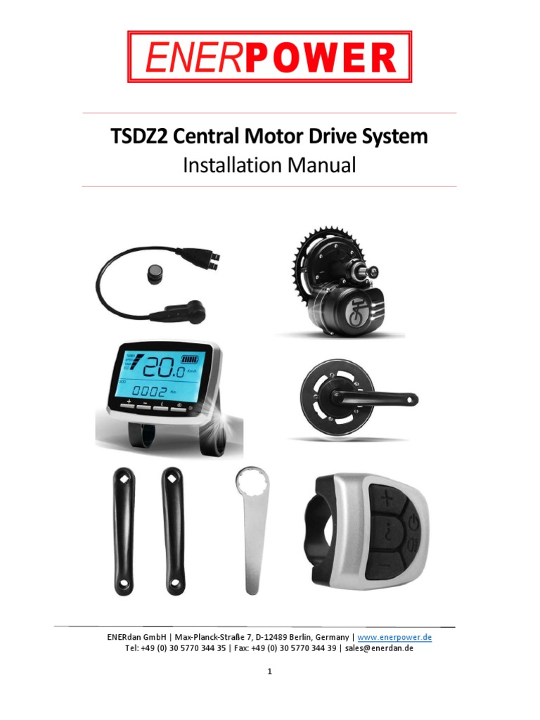 TSDZ2 Central Motor Drive System Installation Manual | PDF | Screw