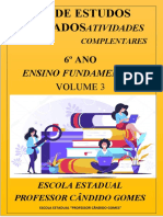CAPA 6ºano PLANO DE ESTUDOS TUTORADOS ATIVIDADES COMPLEMENTARES VOLUME 3