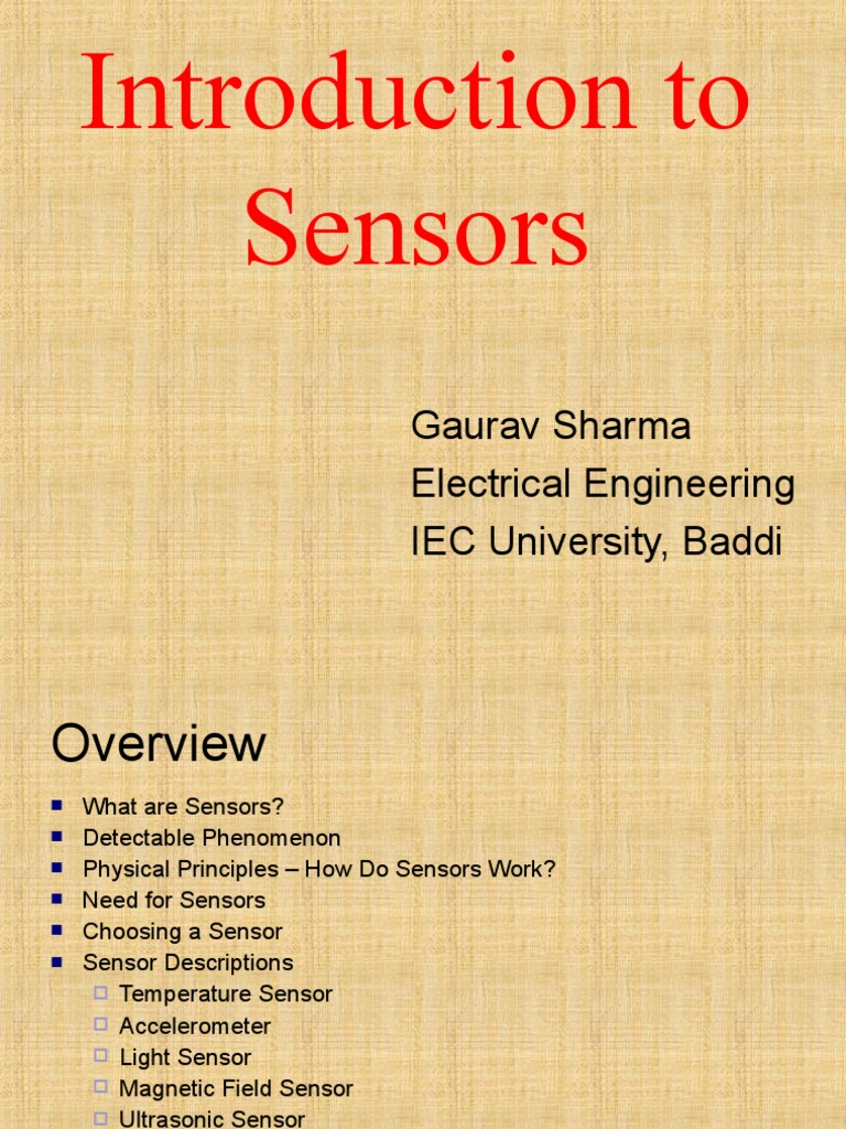 Introduction to Sensor Technologies | PDF | Sensor | Infrared