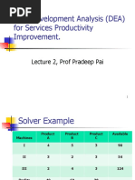 Data Envelopment Analysis (DEA) For Services Productivity Improvement