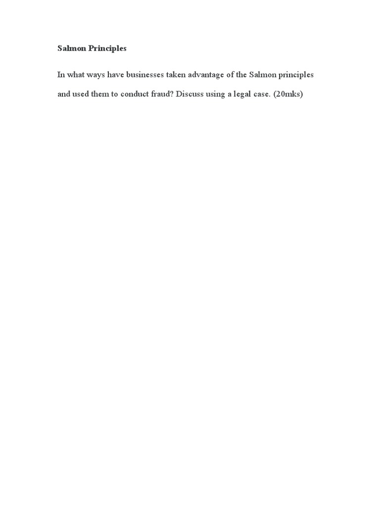 Salmon Principles | PDF