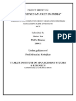 Project Report on Derivatives Market in India