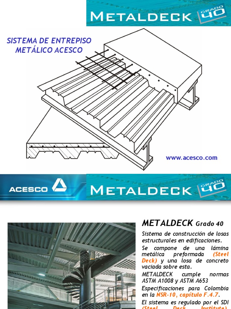 Aspectos Constructivos e Instalación de Metaldeck - ACESCO | PDF ...