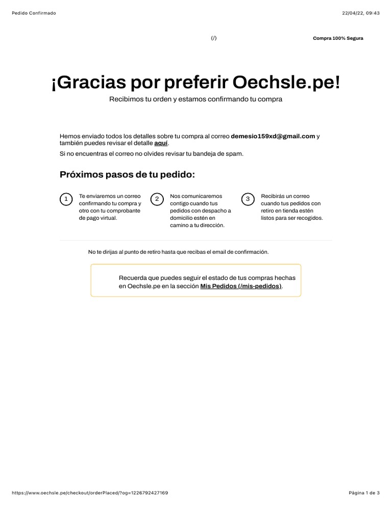 Pedido Confirmado OE | PDF