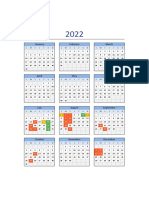 Calendario 2022 Excel Lunes A Domingo