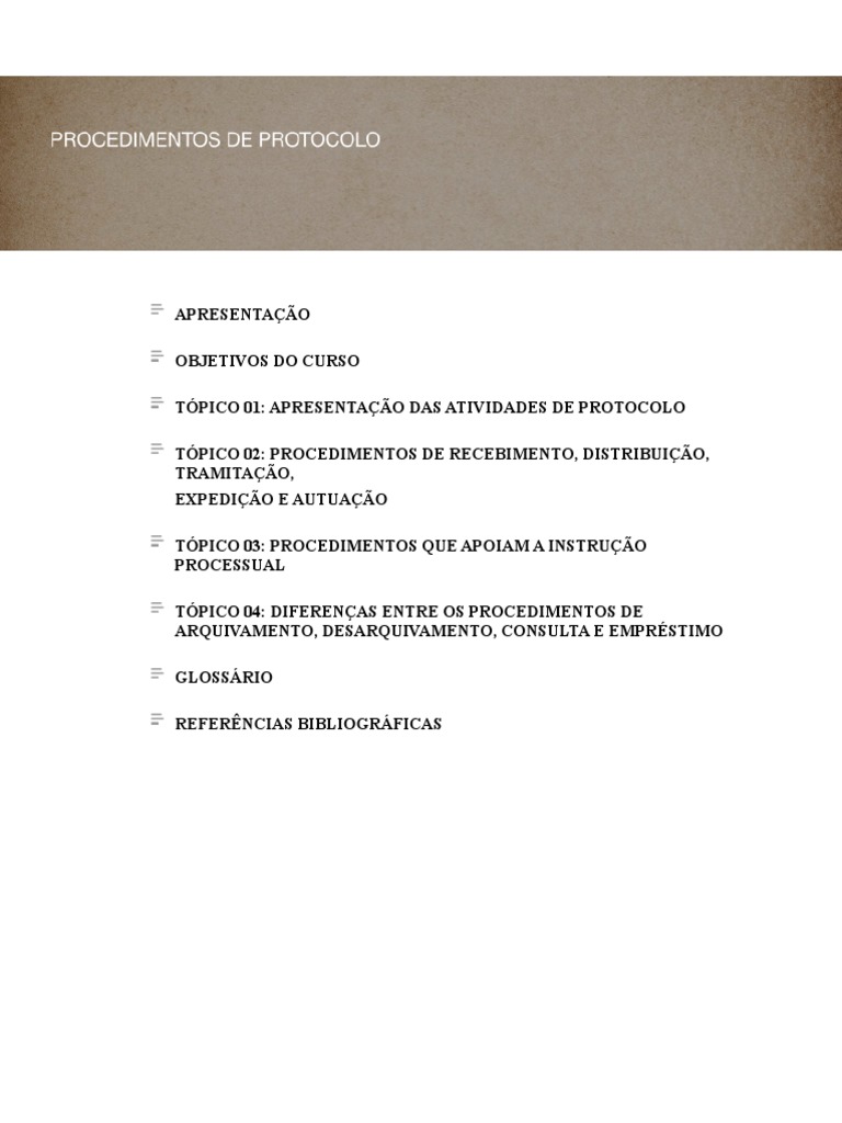 Procedimentos de Protocolo Administrativo | PDF | Sistema de informação ...