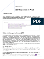 Les Indicateurs de Développement Du PNUD - Sciences Économiques Et Sociales