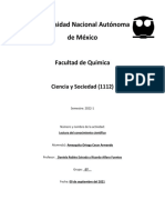 UNAM Facultad de Química lectura sobre evolución conocimiento científico