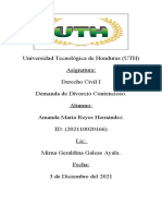 Demanda de Divorcio Contencioso.