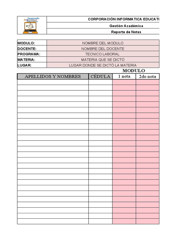 Papel De Notas En Formato Pdf