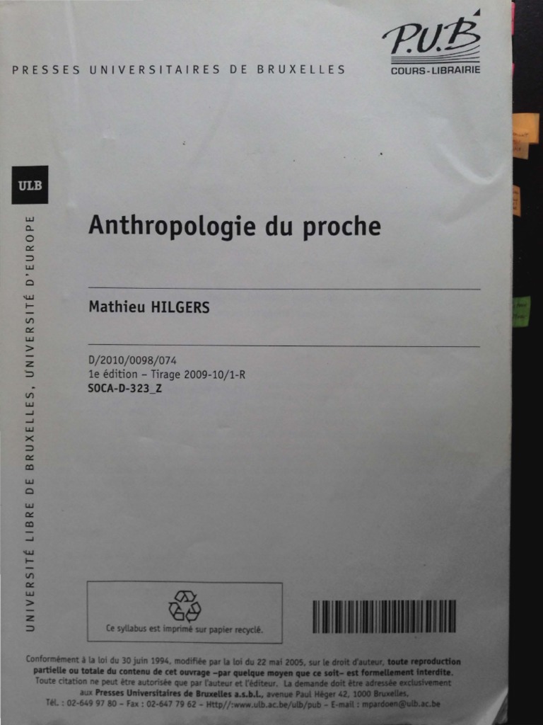 Anthropologie Du Proche | PDF | Science | Sciences comportementales