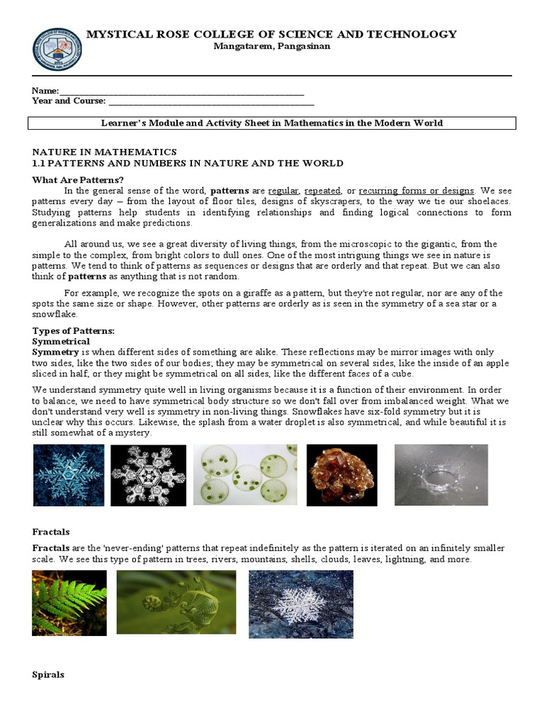 Patterns in Mathematics and Nature | PDF | Pattern | Symmetry
