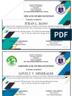Juran L. Bano: Certificate of Recognition