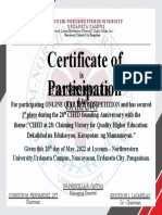 Certificate of Participation: Francis Luigi B. Darang