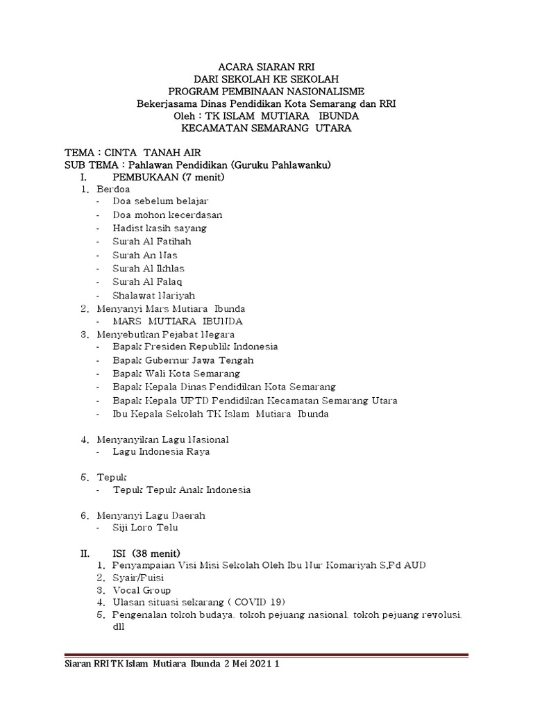 Siaran RRI: Pembinaan Nasionalisme Anak | PDF | Agama & Spiritualitas