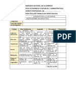 Rúbrica para Evaluar Trabajo de Investigacion