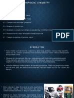 Inorganic Chemistry: 6. Transition Metals