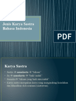 Jenis Karya Sastra Bahasa Indonesia