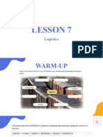 Lesson 7 - Logistics