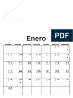 Calendario mensual 2022