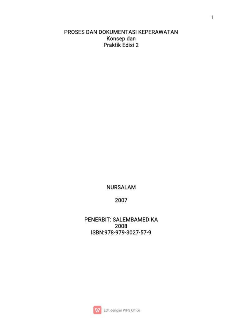Proses Dan Dokumentasi Keperawatan Konsep Dan Praktik Edisi 2 Pdf