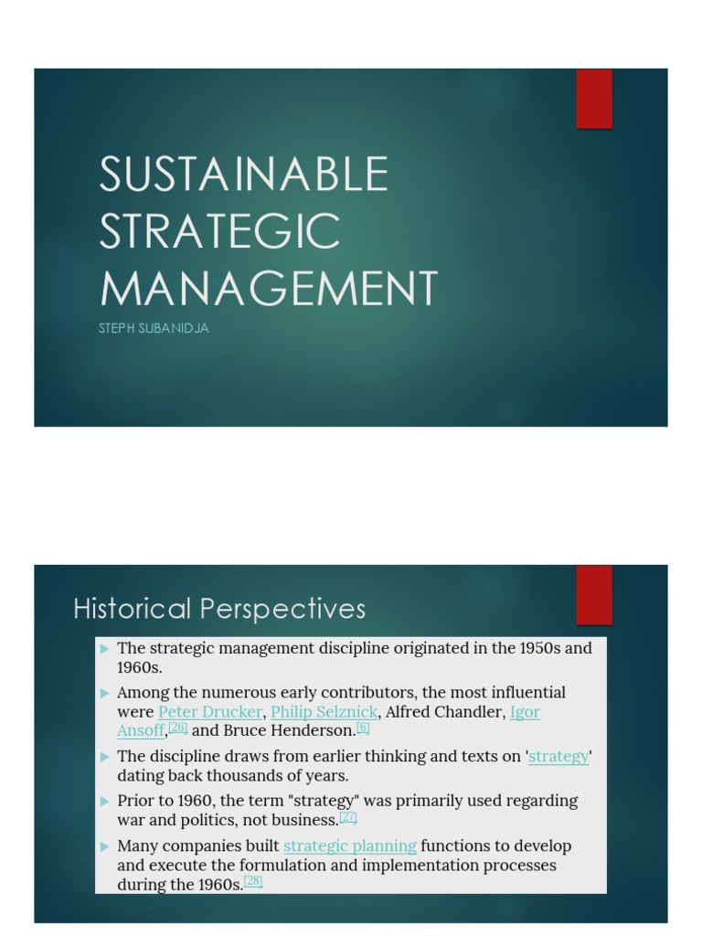 Sustainable Strategic Management Insights | PDF | Strategic Management ...